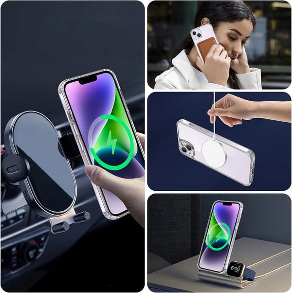 MAGNETISK ETUI TIL MAGSAFE TIL IPHONE 12 SHOCK ETUI + GLAS