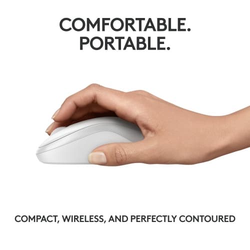 Logitech M240 Silent Trådlös Mus, Bluetooth, 4000 DPI, Off-White