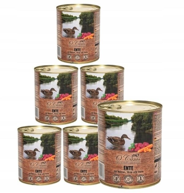 O'CANIS Anka, hirs, morot - våtfoder för hundar - 6x800g