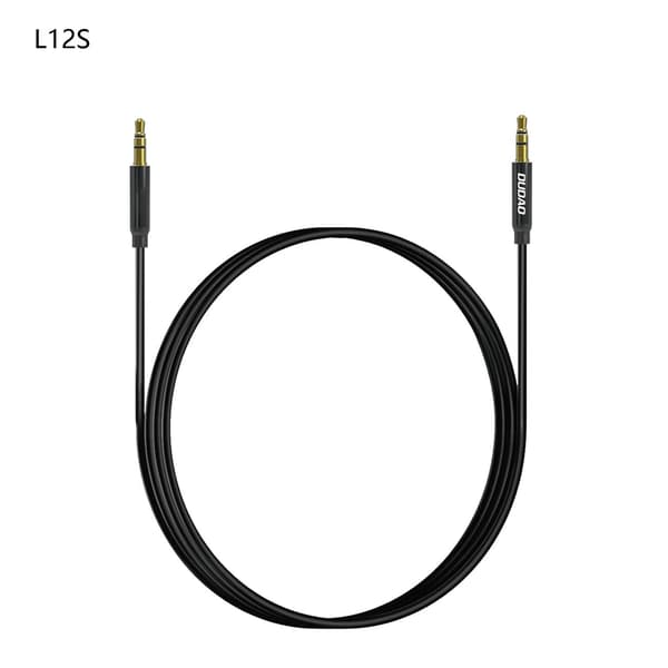 Stereo AUX mini jack kabel 3,5 mm 1 m - sort