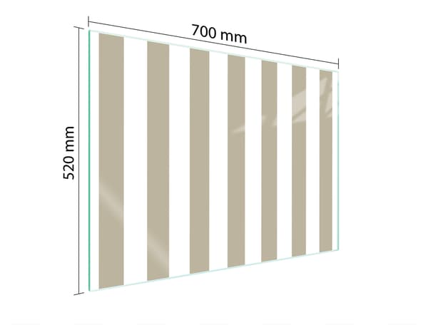 LASINEN SUOJALEVY LIEDELLE 70X52 STRIPS