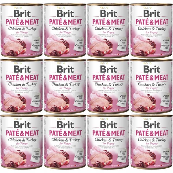 Brit Paté & Meat våtfoder för hundar kyckling 12x800g