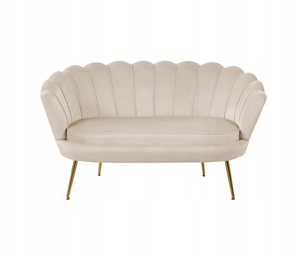 BEIGE SAMMETSSOFFA LJUS TVÅSITS SOFFA KLÄDD MÖBLER