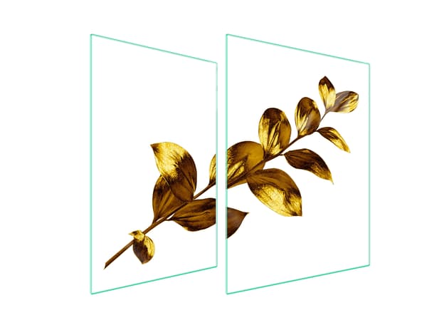 GLASSKYDDSPLÅT FÖR SPIS 70x52 GULD