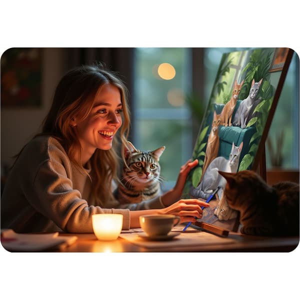 Måla efter nummer-bild 40x50 cm Massido Katter