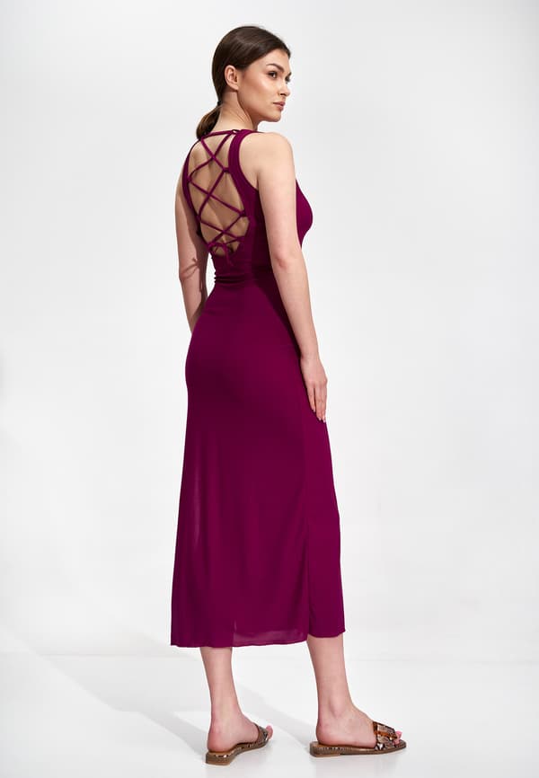 M864 ärmlös maxiklänning fuchsia storlek L