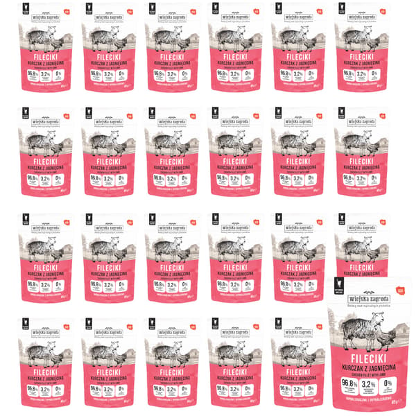 COUNTRY FARM Kylling- og lammefileter - vådfoder til katte - 24x85g