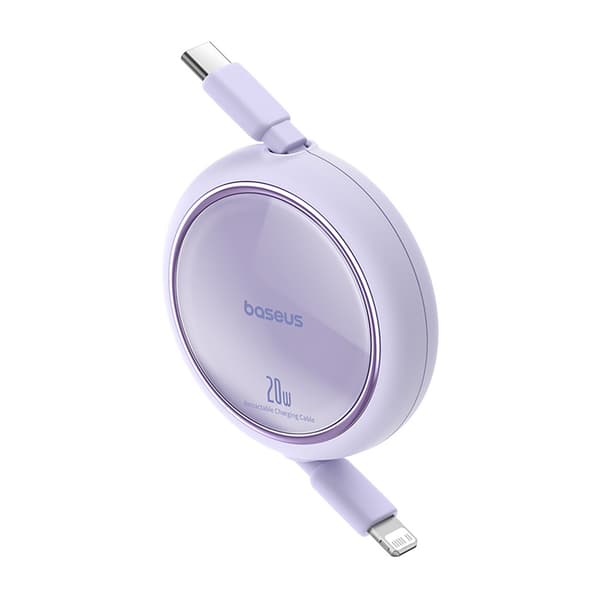 Free2Pull USB-C Udtrækkeligt Kabel - iPhone Lightning 20W 1m - Lilla