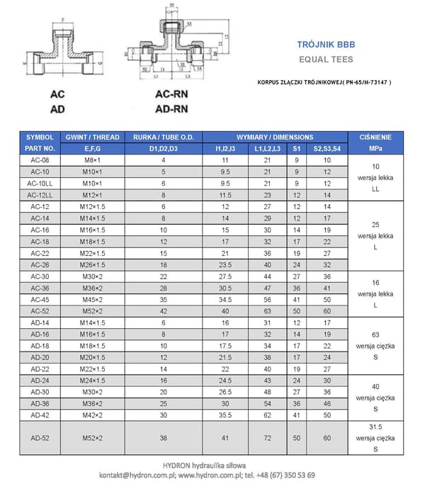 BBB T-stycke M30X2 20S