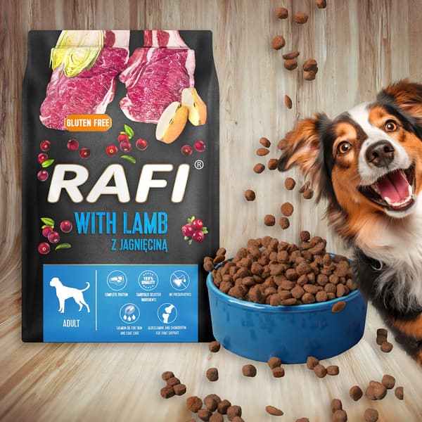 Tørfoder RAFI med lam til hund 10 kg