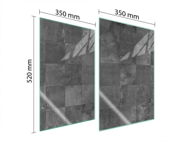 GLASSKYDDSPLATTA FÖR KÖK 2x35x52 GRÅ