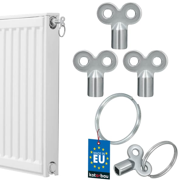 Nøgler til radiatorudluftning, sæt med 3