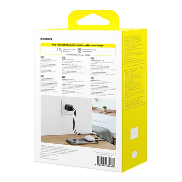 Palm 30W USB-C USB-A Vægoplader - Sort