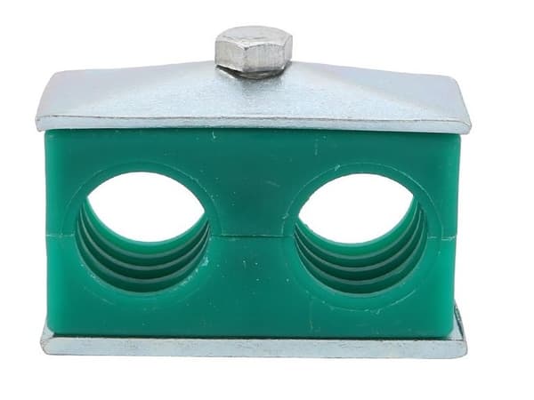 Dobbeltholder til 15 mm hydrauliske rør