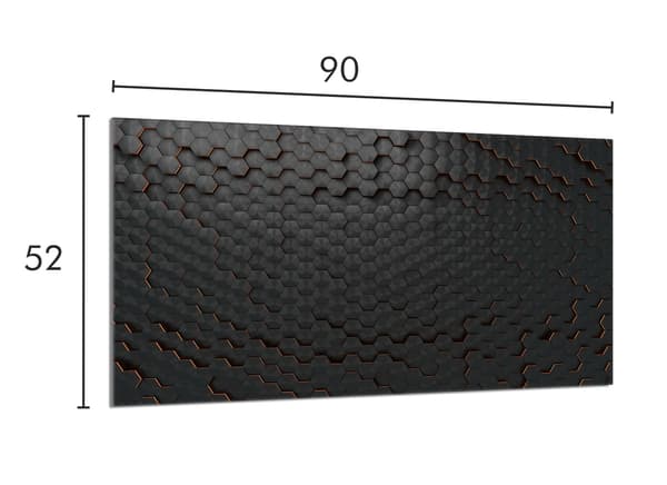 Lasinen suojalevy liedelle 90x52 musta
