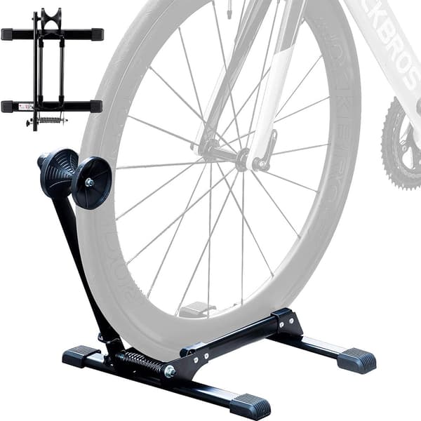 Cykelstativ til forhjul, stabilt, foldbart - sort