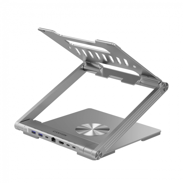 Canyon Laptopställ med HDMI-hub 2xUSB RJ45 PD silver