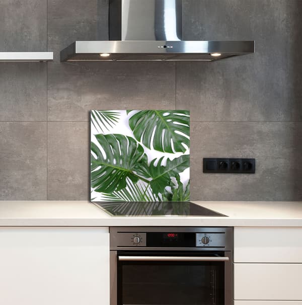 GLASPANEL TIL KØKKEN 65x60 Monstera