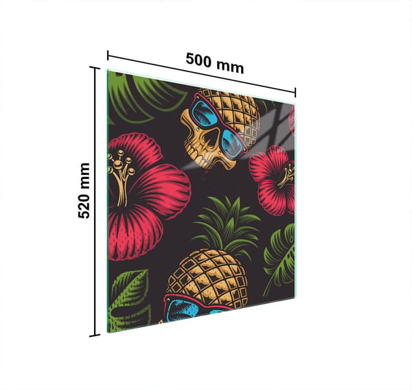 GLASSKYDDSPLÅT FÖR SPIS 50x52 ANANAS
