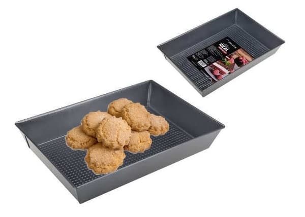 Bakform, rektangulär, non-stick, IDEAL, 34 x 24 x 6 cm, mörkgrå, metallic