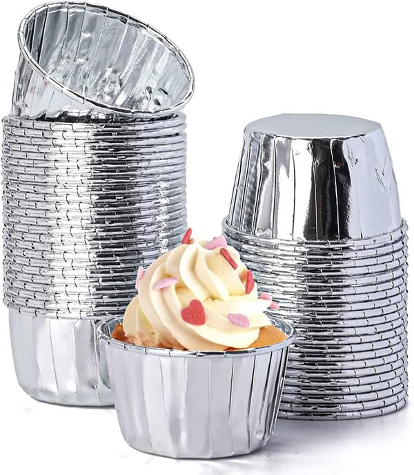 TG80292-3 MUFFINSPAPPER SILVERKOPPAR MUFFINFORM 50 ST