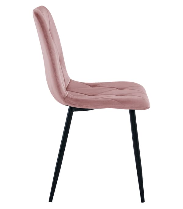 LIBRA stol - pink velour / sorte ben x 4
