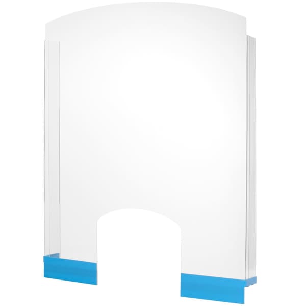 Skyddsvägg i plexiglas för receptionsdiskar, 850 x 700 mm