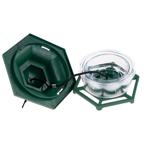 TG80444 FÅGELMATARE FÖR SPANNMÅLSFODER, TRANSPARENT FÖNSTERFODER, MED TAK, DRICKSKÅL
