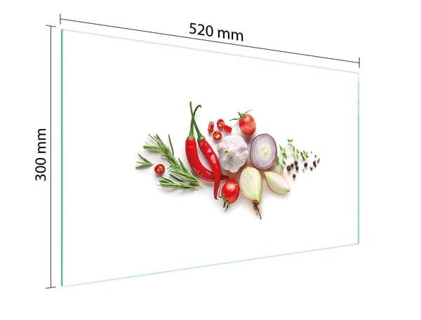 SKÄRBRÄDA I GLAS 52x30 GRÖNSAKER