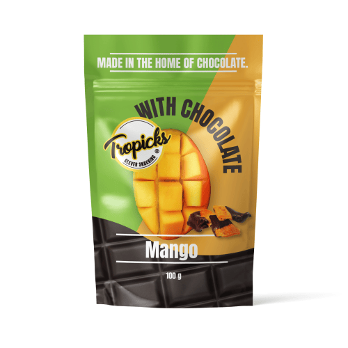 Tropics Tørret mango med chokolade 100 g