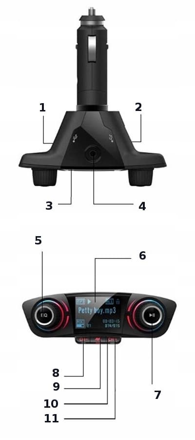 FM-SENDER BLUETOOTH 5.0 USB MULTIMEDIA 8-i-1