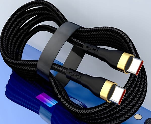 Hurtigladerkabel USB-C til USB-C høj hastighed 100cm