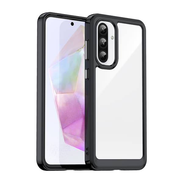 Samsung Galaxy A26 Outer Space-cover med fleksibel ramme - Sort