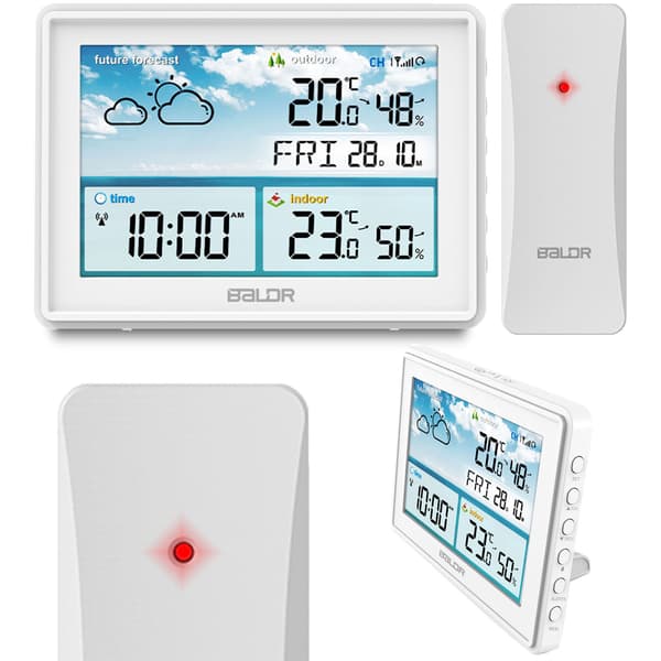 Väderstation med display BD-909 vit