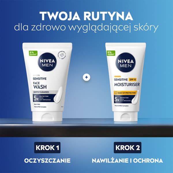 Nivea MEN Sensitive Soothing -kosteusvoide miehille SPF 15, E- ja B5-vitamiini, 75 ml