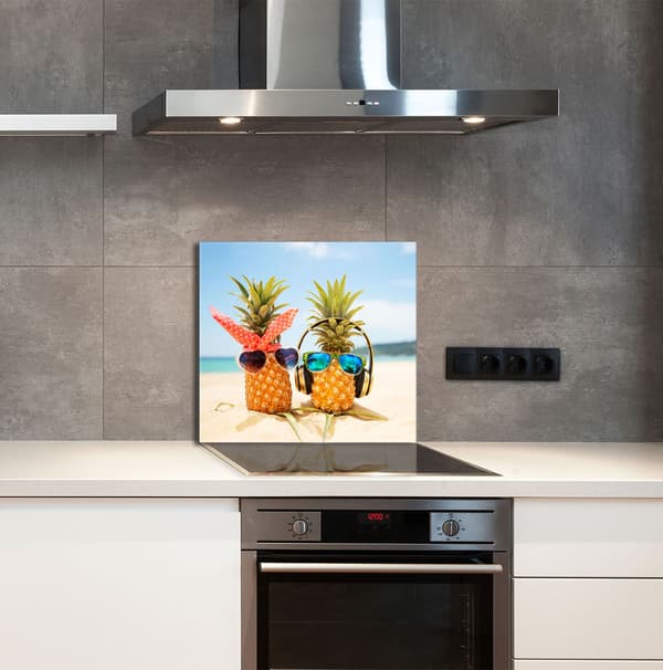 GLASPANEL TIL KØKKEN 65x60 Ananas