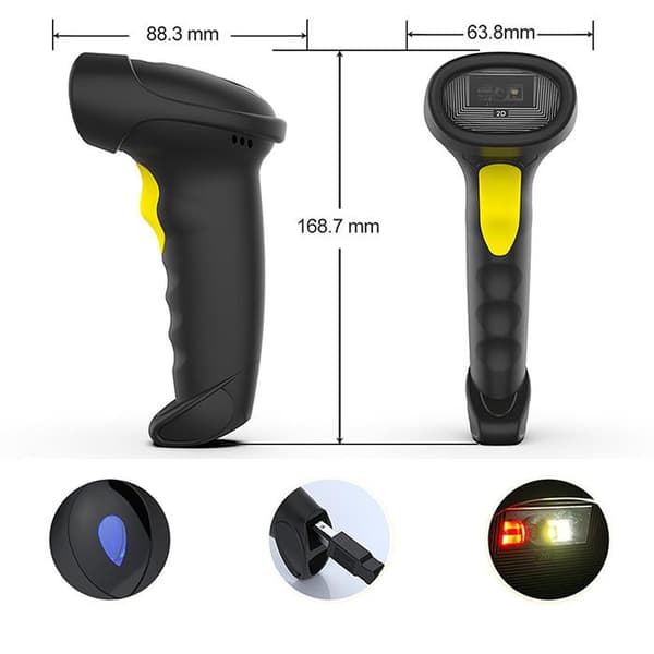 Qoltec streckkods- och QR-läsare | 1D 2D | USB | Bluetooth