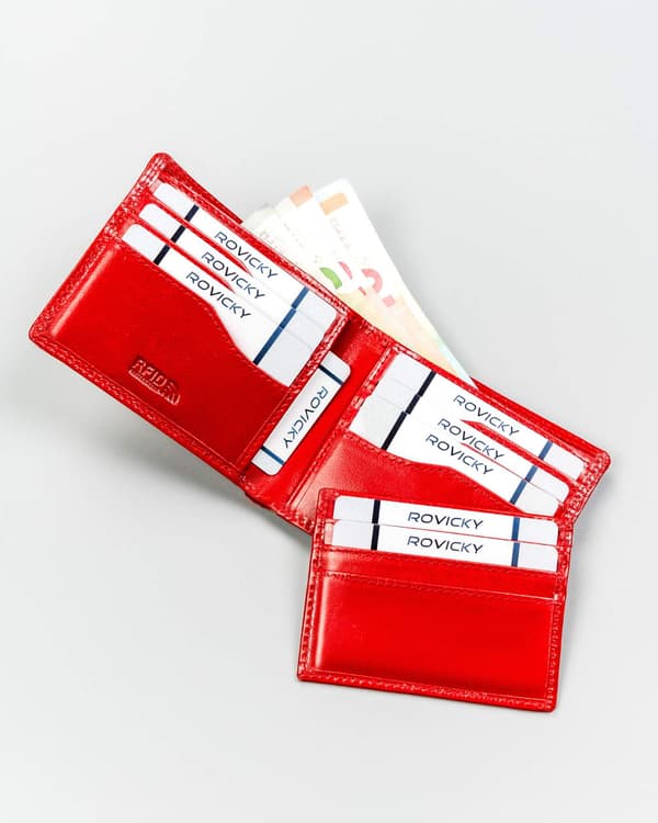 Läderplånbok CW1012-LGV-5120 Röd