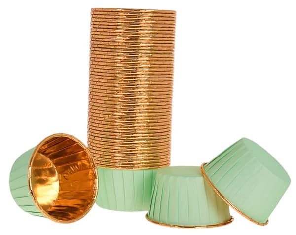 50 st muffinsformar, mintguld, 50x40 mm