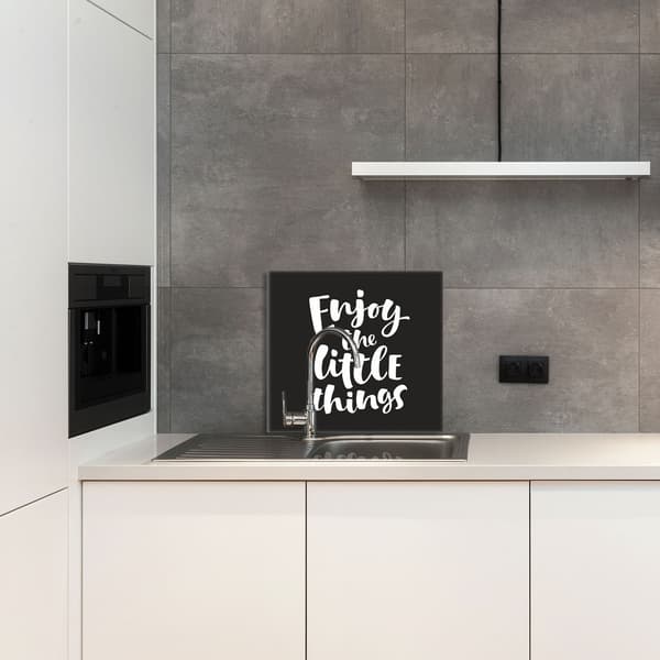 GLASPANEL FÖR KÖK 65x60 Svart