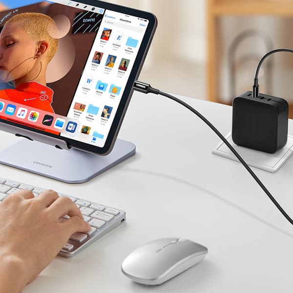 USB-C 5A snabbladdningskabel PD QC 1m Vit