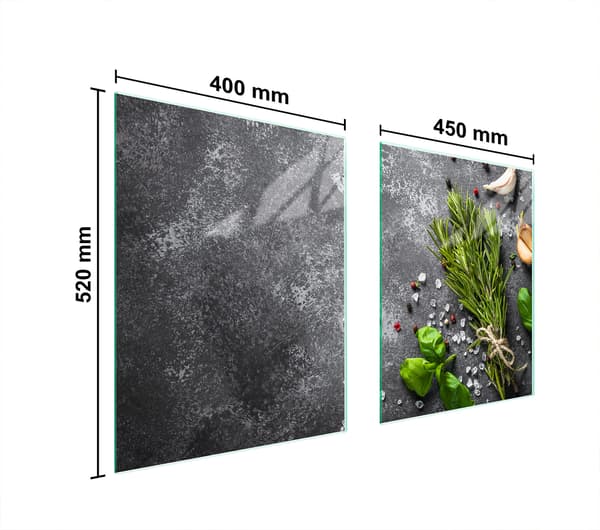 GLASSKYDDSPLÅT FÖR SPIS 85x52 KRYDDOR
