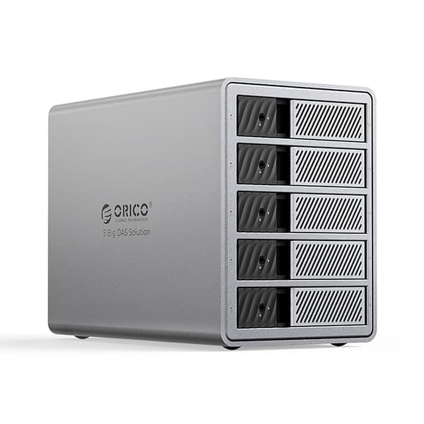 9858T3 Thunderbolt 3 diskarray til 5 x 2,5" / 3,5" SATA HDD / SSD - Grå