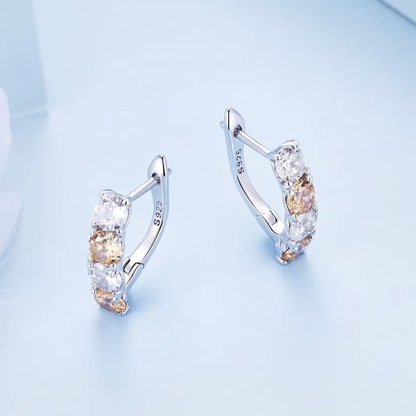 Pendientes de Plata Aros Circonitas Plata 925