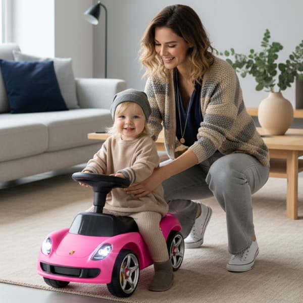 Porsche Carrera GT børnebillampe pink