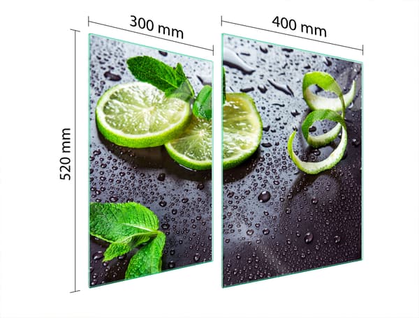 GLASSKYDDSPLÅT FÖR SPIS 70x52 LIME