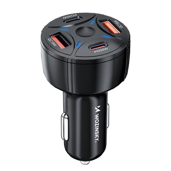 Autolaturi 2xUSB-C 2xUSB-A 60W - musta