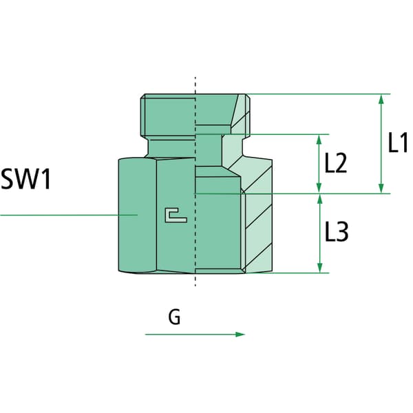 Lige skrueforbindelse 6L M12x1.5 G1/8"