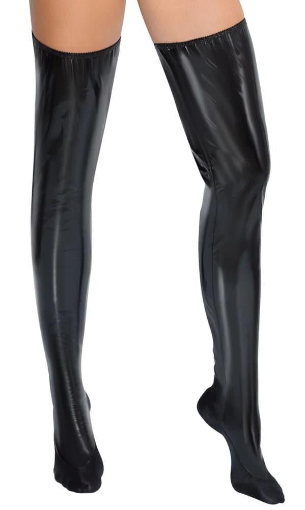 Black Level Sexy Vinyl Strømper Sort ML