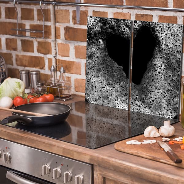 Glasbeskyttelsesplade til komfur 2x30x52 Hjerte